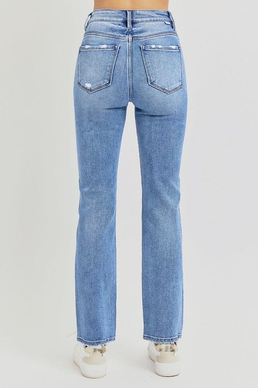 RISEN High Rise Ankle Straight Leg Jeans