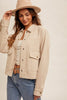 Taupe Mini Houndstooth Crop Jacket