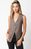 Brown Woven 2-Button Vest