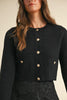 Black Scalloped Gold Detail Cardigan