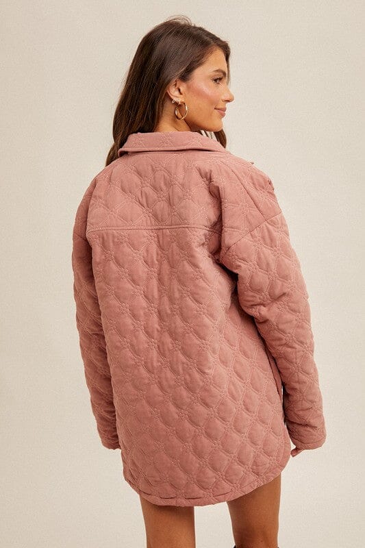 Rose Quilted Floral Motif Jacket