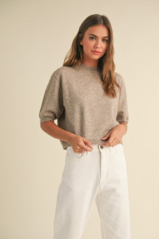 Mocha Short Sleeve Sweater