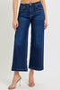 RISEN Dark Wash High Rise Crop Wide Jeans
