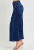 RISEN Dark Wash High Rise Crop Wide Jeans