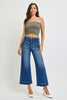 RISEN High Rise Ankle Wide Leg Patch Pocket Jeans