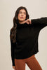 Black Soft Yarn Turtle Neck Sweater