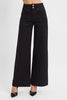RISEN Black High Rise Ankle Wide Double Button Detail Jeans