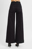 RISEN Black High Rise Ankle Wide Double Button Detail Jeans