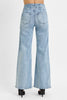 RISEN High Rise Wide Front & Back Dart Waist Jeans