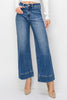 RISEN Medium High Rise Crop Wide Jeans