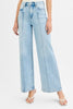RISEN Light Wash High Waist Wide Leg Pintuck Detailed Jeans