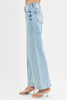 RISEN Light Wash High Waist Wide Leg Pintuck Detailed Jeans