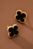 18k Gold Plated Clover Stud Earrings
