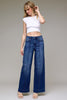 HIDDEN Dark Wash High Rise Pintuck Wide Jeans