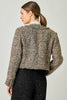 61191 Fringe Tweed Jacket: Stone/Grey / Small