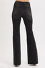 RISEN Black High Rise Flare Raw Cut Hem Jeans
