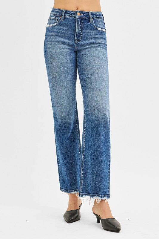RISEN Tummy Control High Rise Ankle Straight Jeans