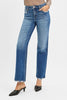 RISEN Tummy Control High Rise Ankle Straight Jeans