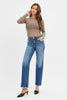 RISEN Tummy Control High Rise Ankle Straight Jeans