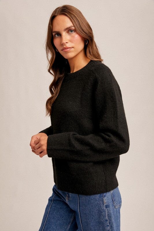 Black Relaxed Boxy Sweater