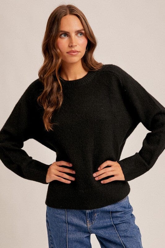 Black Relaxed Boxy Sweater