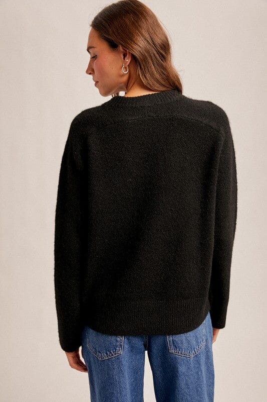 Black Relaxed Boxy Sweater