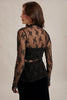 Black Mock Neck Sheer Lace Top