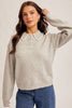 Gray Embroidered Polo Sweater
