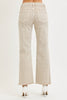 RISEN Almond Tummy Control High Rise Ankle Textured Straight Leg Jeans