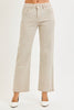RISEN Almond Tummy Control High Rise Ankle Textured Straight Leg Jeans