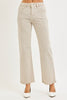 RISEN Almond Tummy Control High Rise Ankle Textured Straight Leg Jeans