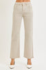RISEN Almond Tummy Control High Rise Ankle Textured Straight Leg Jeans