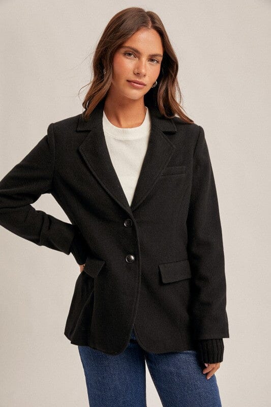 Black Layered Blazer Jacket