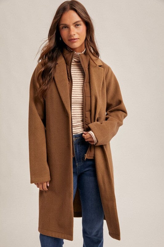 Mocha Single-Breasted Coat