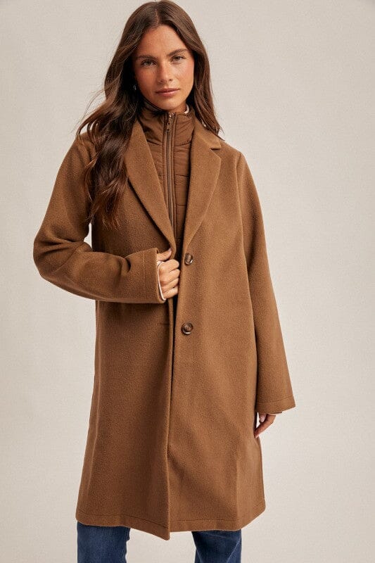 Mocha Single-Breasted Coat