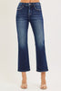 RISEN Dark Wash Tummy Control High Rise Crop Bootcut Jeans