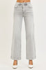 RISEN Light Grey High Rise Ankle Wide Jeans