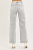 RISEN Light Grey High Rise Ankle Wide Jeans