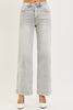 RISEN Light Grey High Rise Ankle Wide Jeans