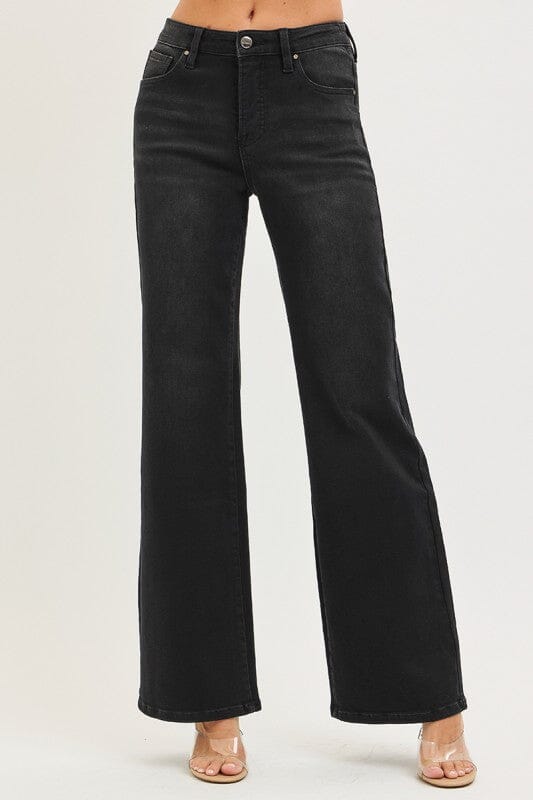 RISEN Tummy Control High Rise Wide Leg Jeans