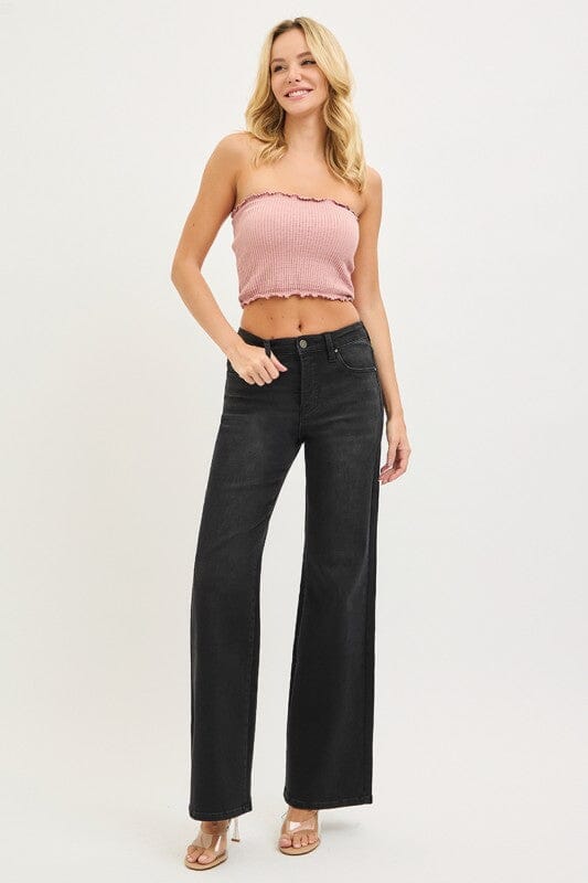 RISEN Tummy Control High Rise Wide Leg Jeans