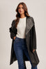 Mixed Faux Leather Belted Coat