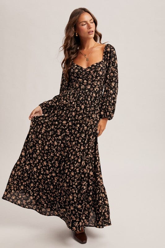Floral Sweetheart Midi Dress
