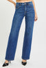 RISEN Dark Wash Tummy Control 4-way Stretch High Rise Straight Leg Jeans