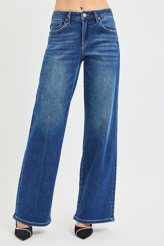 RISEN Dark Wash Slouchy Wide Leg Jeans