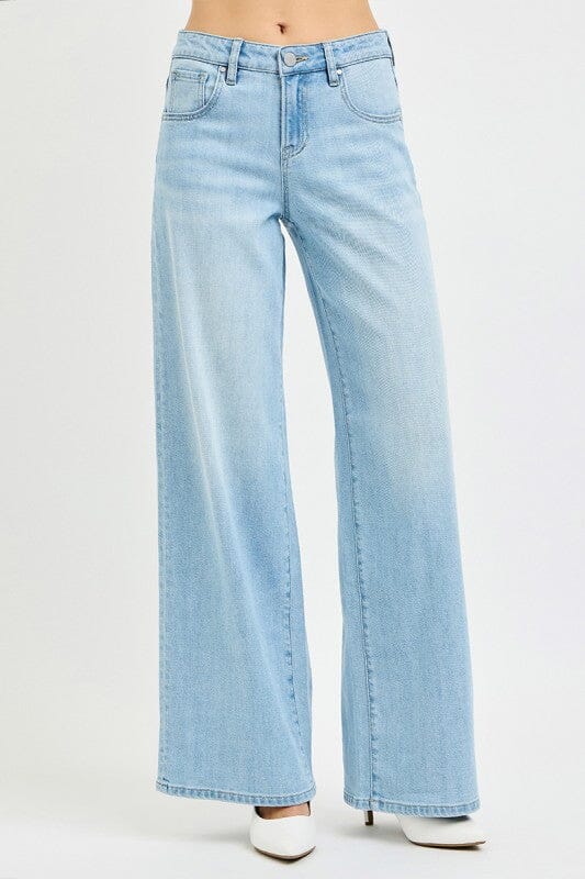 RISEN Light Wash Slouchy Wide Jeans