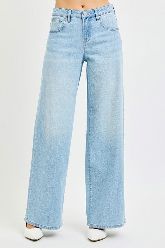 RISEN Light Wash Slouchy Wide Jeans