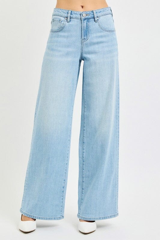 RISEN Light Wash Slouchy Wide Jeans