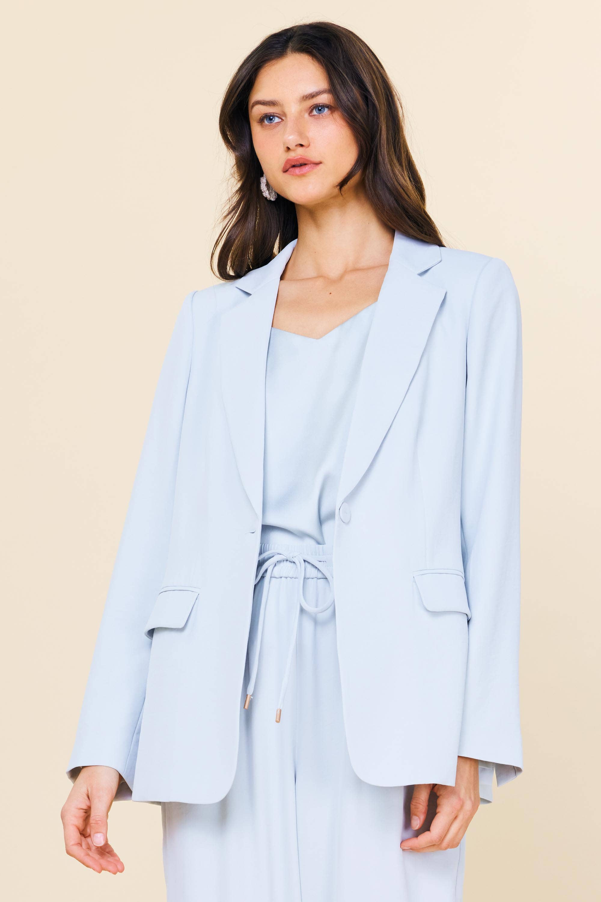 Recycled Long Sleeve Blazer: Dove Grey / XS | Stella & Grace Boutique .