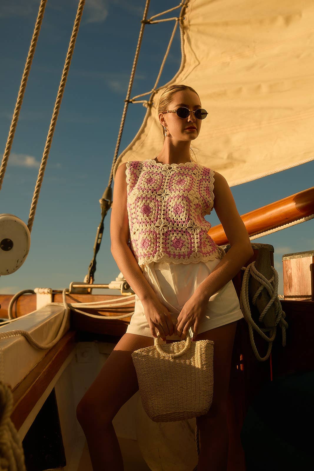 Cream Crochet Tank